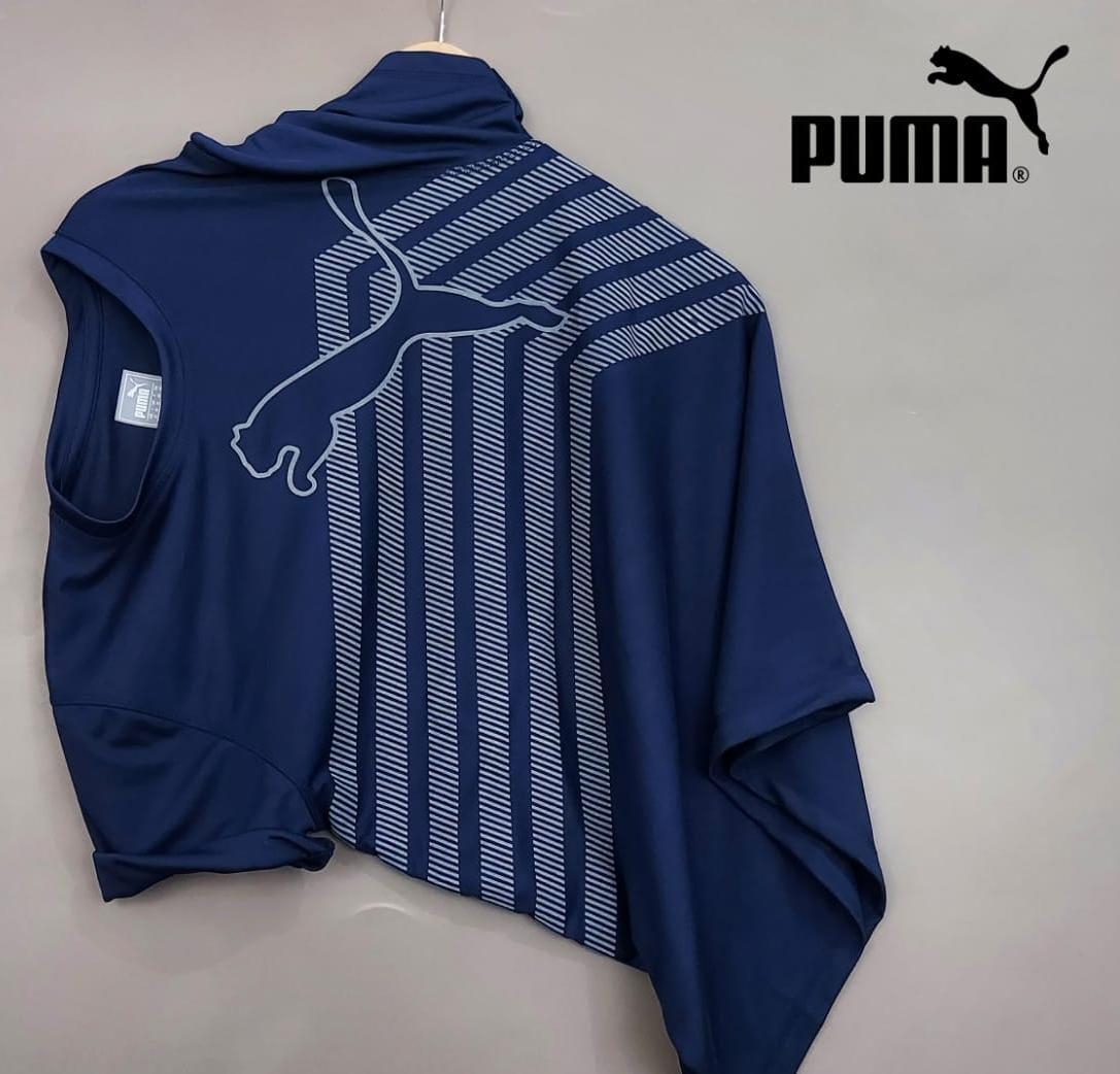 Puma Premium Regular Fit T-Shirt (Blue, L)