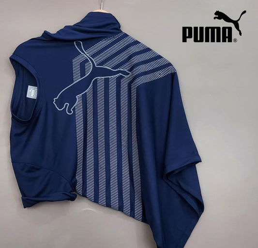 Puma Premium Regular Fit T-Shirt (Blue, L)
