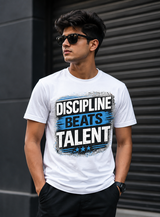 Discipline Beats Talent | Premium Motivational Graphic T-Shirt