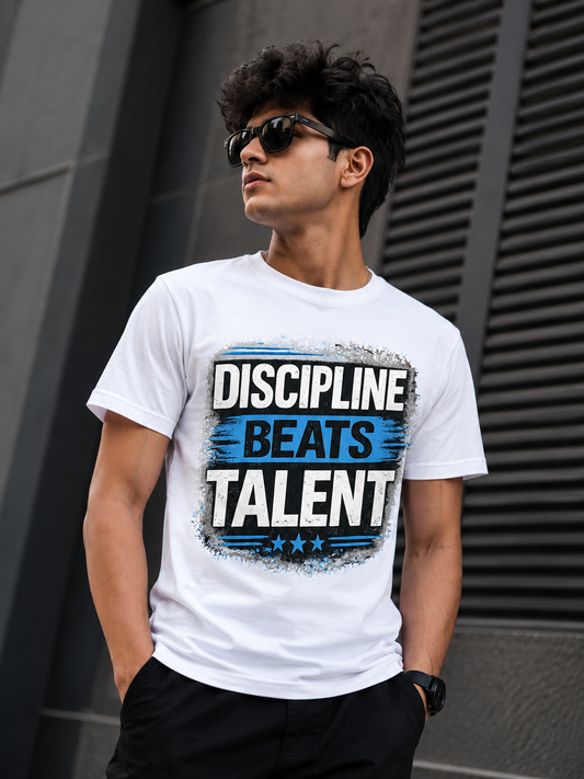 Discipline Beats Talent | Premium Motivational Graphic T-Shirt