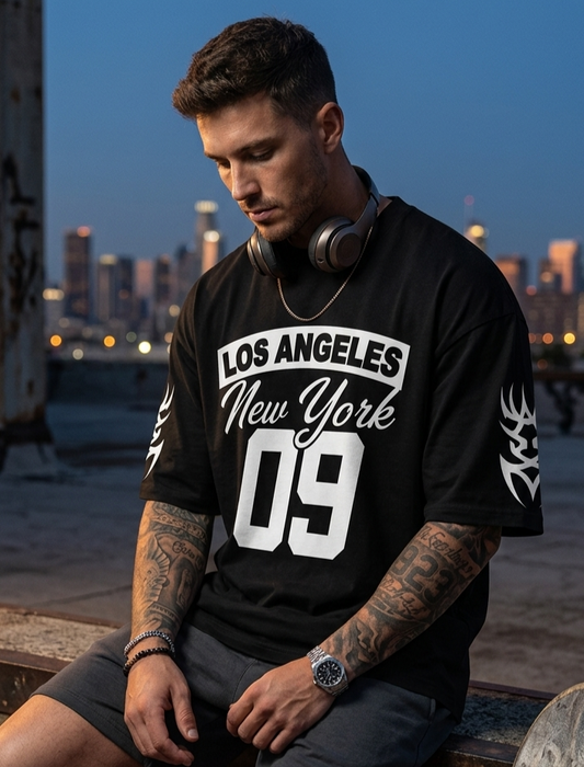 Premium cotton Blend Printed Oversized Tee