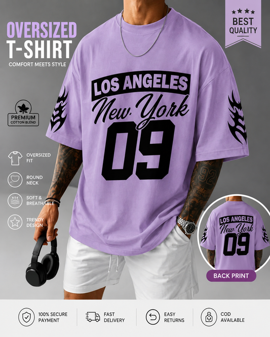 Premium cotton Blend Printed Oversized Tee