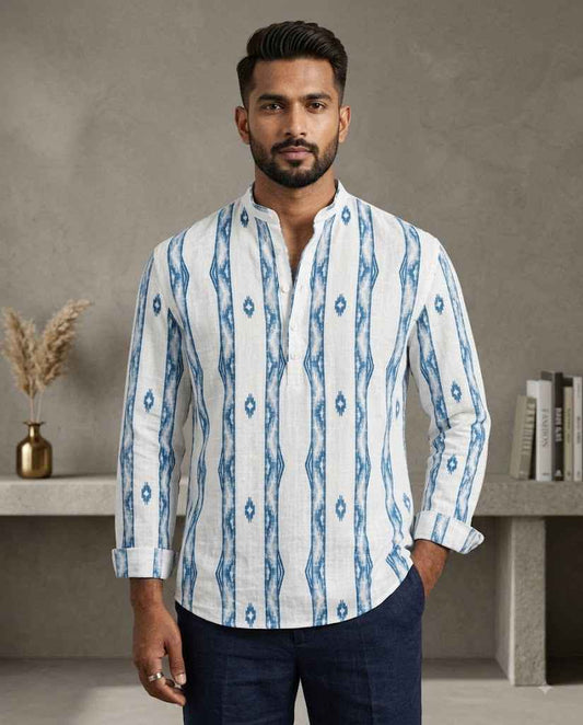 Elegant Embroidered Cotton Short Kurta